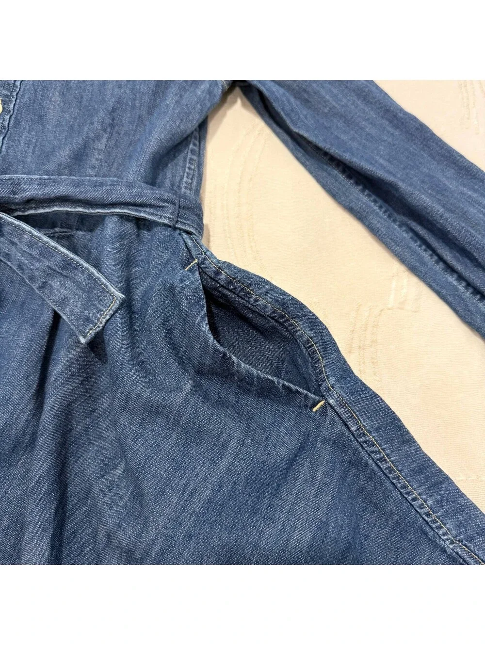 Polo Ralph Lauren Girls Size 8 Denim Shirt Dress Belted Fit & Flare Pony